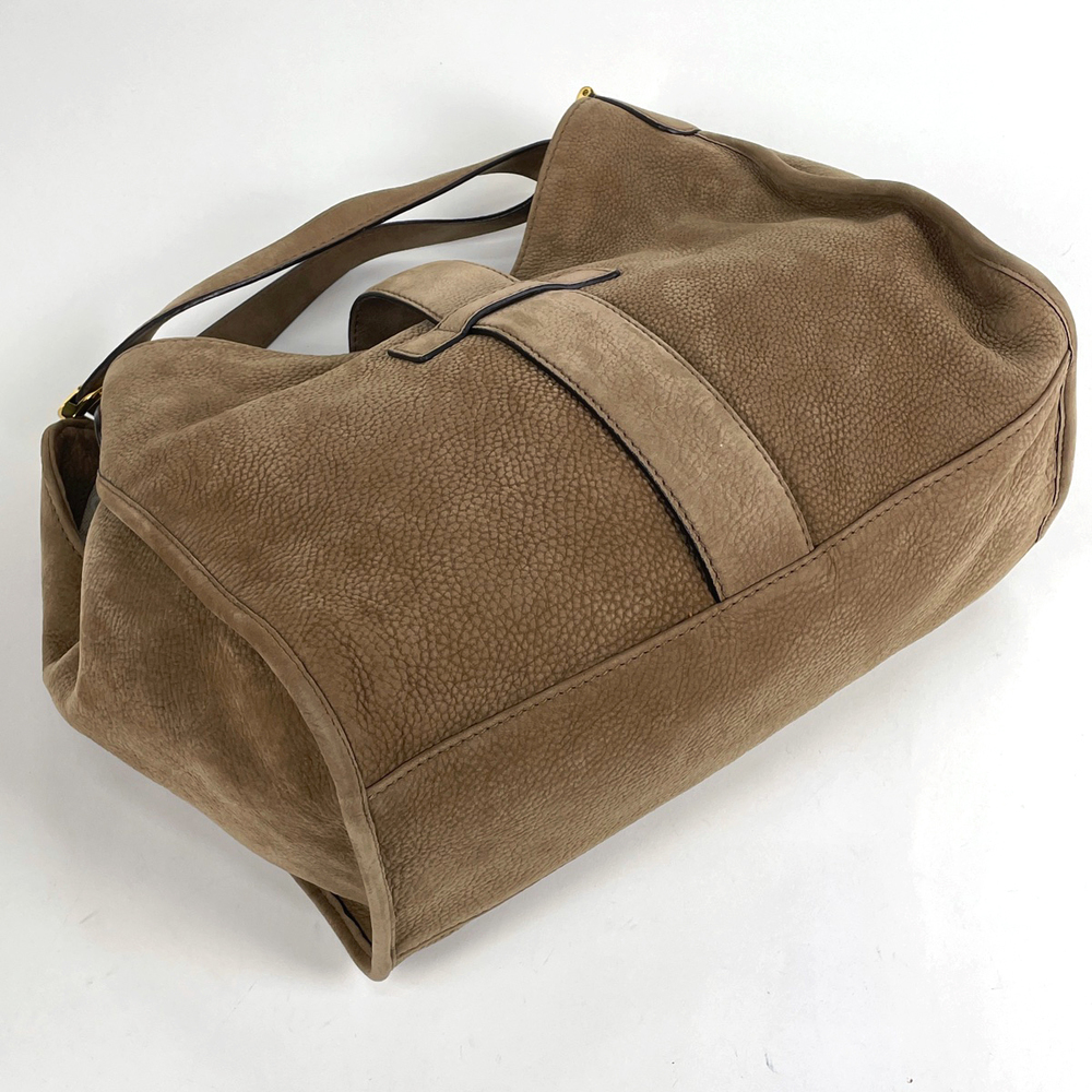 Gucci Stirrup Soft Bag Leather Shoulder One Brown Shoulder Nubuck